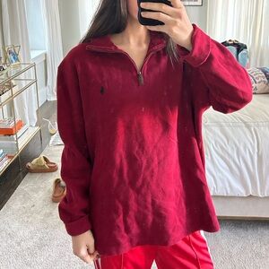 Ralph Lauren red quarter zip sweater